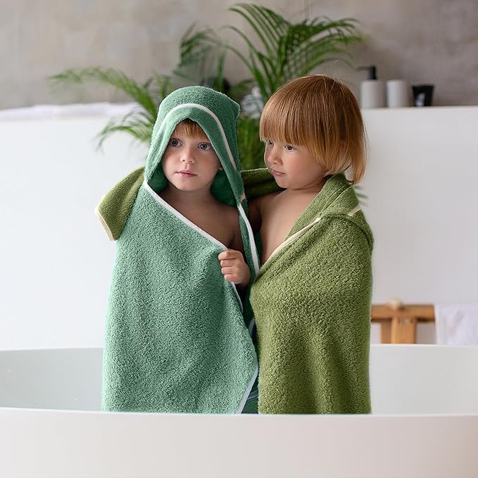 Premium Toddler Towels with Hood - Extra Soft Rayon from Bamboo Toddler Bath Towel (Green)