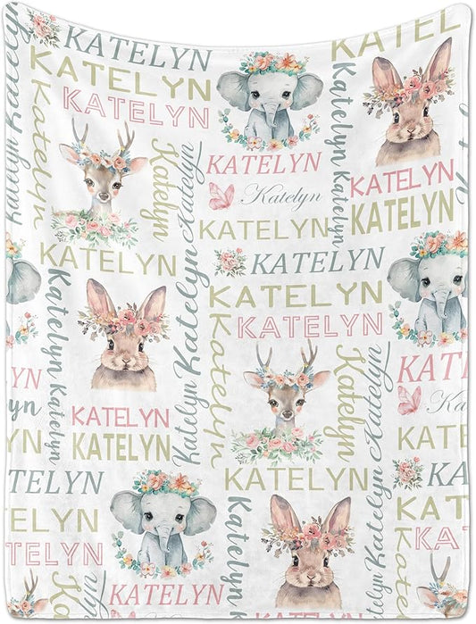 Personalized Baby Blanket - Custom With Name for Girls and Boys, Super Soft Plush Fleece, Personalized Gifts for Newborn