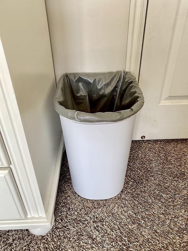 ALVABABY 2 Pack Reusable Diaper Pail Liner for Cloth Diaper,Rubbish Bag,Laundry,Fits for 13.3 Gallon Trash Can and Diaper Pails,Kitchen Garbage Cans Black +Gray PL-B2629