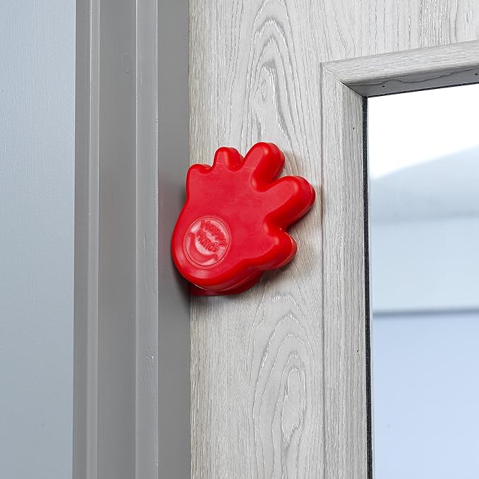 Happy Hands Anti Slam Child Door Safety Finger Trap Stoppers - 2 Pack … (Red)