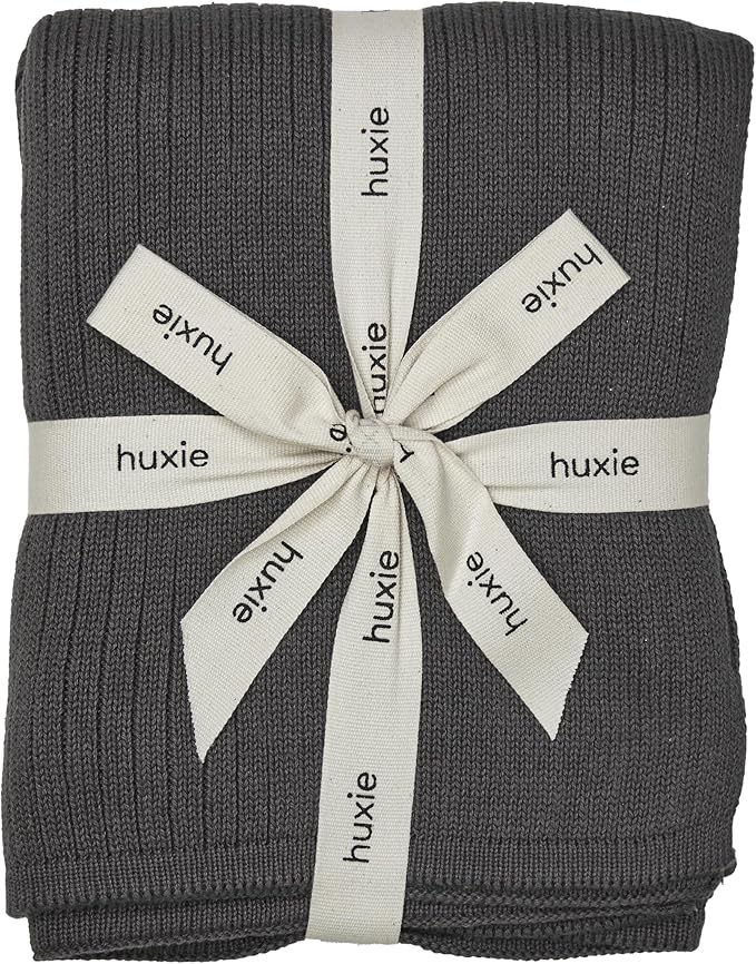 Knitted Organic Cotton Baby Blanket- Swaddle Blanket, 30" x 40" Soft Receiving Blanket for Newborn (Stone Grey)