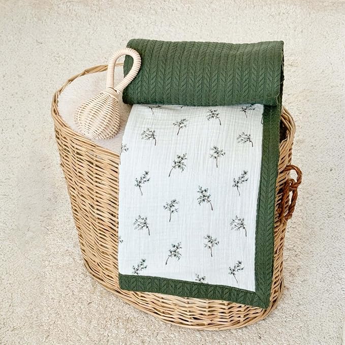 Personalized Baby Blanket with Name – Handmade 100% Organic Cotton Newborn Gift | Custom Knit Blanket for Boys, Girls, Kids & Baby Showers