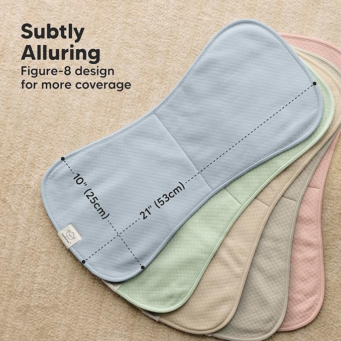 KeaBabies 5-Pack Organic Burp Cloths Baby Girl, Boy - Extra Large, Absorbent Baby Burp Cloths, Soft Burping Cloths for Babies, Newborn Burp Clothes, Cotton Burp Rags, Thick Burp Cloth(Dawn/Quin)