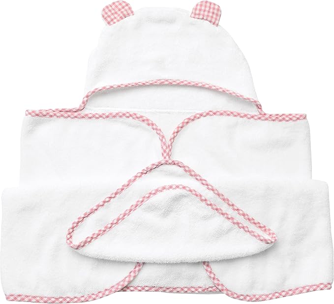 Channing & Yates Premium Boutique Hooded Baby Towels and Washcloth Set - Organic Viscose Made from Bamboo Baby Towel with Hood… (Pink Set)