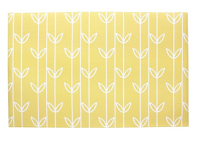 Baby Care Play Mat (Large, Sea Petals - Yellow) 82'' x 55'' Original One-Piece Reversible Rollable Waterproof Play Mat for Infants, Babies, Toddler, and Kids