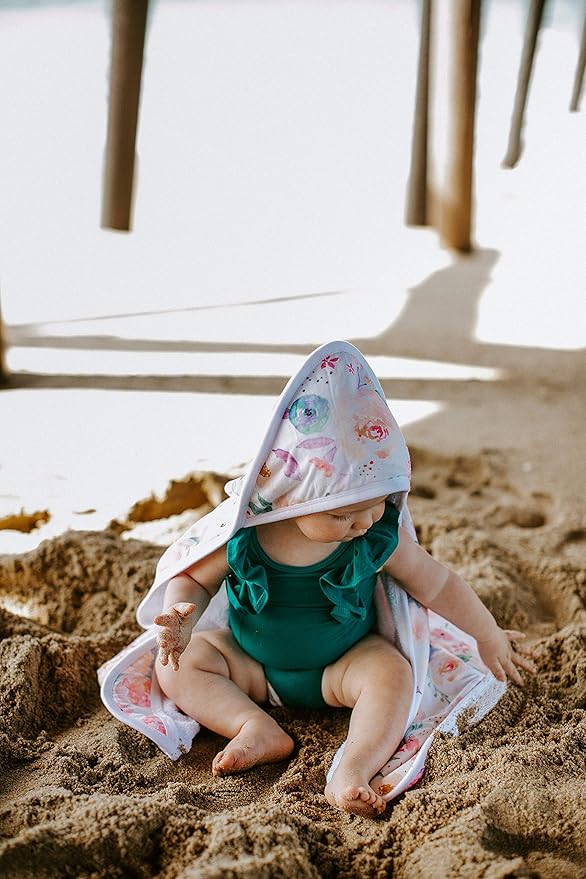 Copper Pearl Hooded Bath Towels Premium Knit/Terry Cloth Baby Towels with Hood, Pockets, and Cool Designs - Great to Gift and Make Bath Time Fun - Baby Bath Towel, Bloom