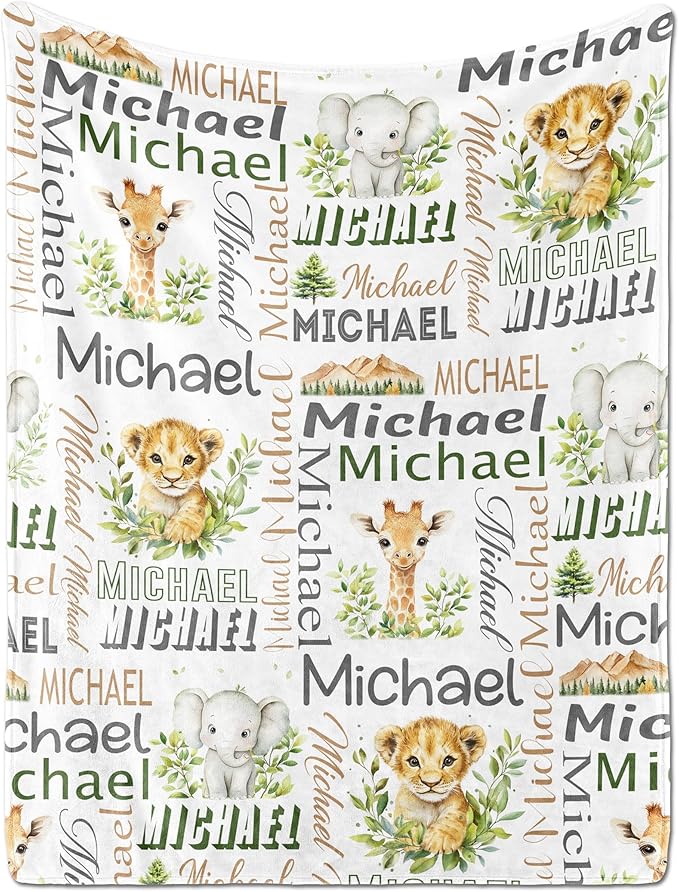 Personalized Baby Blanket - Custom With Name for Girls and Boys, Super Soft Plush Fleece, Personalized Gifts for Newborn