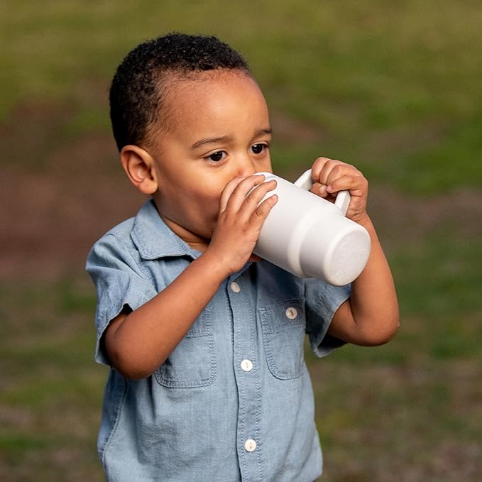 Infantino My 1st Tumbler, Silicone Sippy Cup with Straw & Handle, Spill-Resistant Baby Cup for On-the-Go, BPA-Free Transition Bottle, Cream
