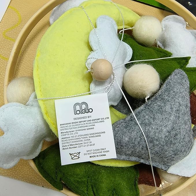 Moon Baby Mobile for Crib, Felt Baby Crib Mobile for Boys Girls, Baby Mobile for 0-5 Months,Nursery Decor Theme for Infant Bedroom Hanging(Mountain Cloud Mobile Hanger)