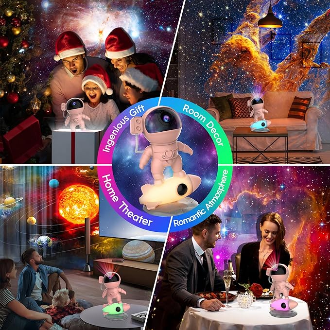 Galaxy Projector, 12 in 1 HD Planetarium Astronaut Galaxy Projector for Bedroom, Galaxy Star Night Light Projector for Kids Adults Gaming Room/Party/Home Décor