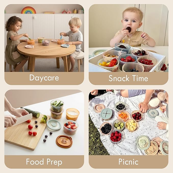 Moonkie Baby Storage Container Snack Lids for 8 oz | 2 Pack
