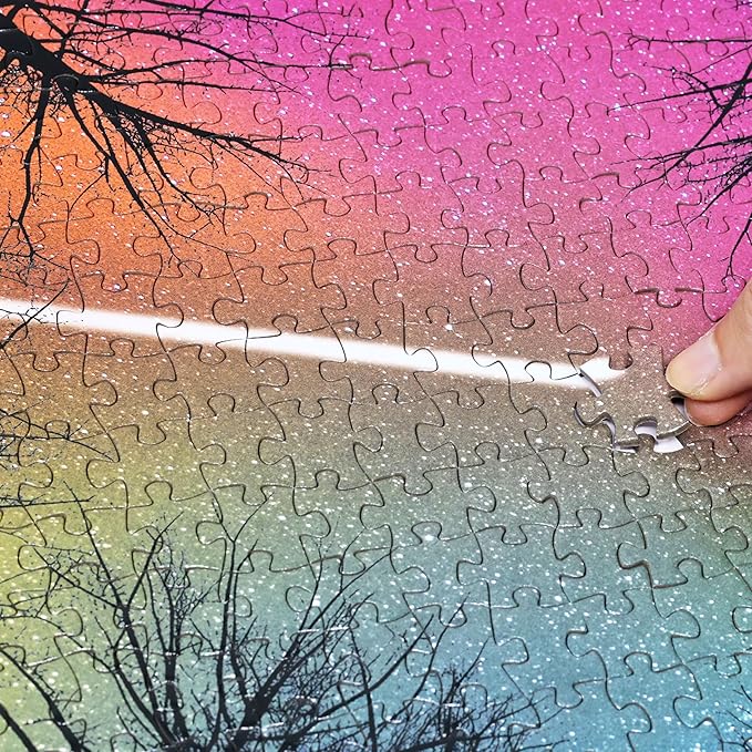 Think2Master Hard Impossible Challenging The Enchanted Forest 1000 Pieces Large Format Jigsaw Puzzle for Kids 12+, Teens, Adults & Families. Beautiful Vibrant Gradient Artwork Size: 26.8” X 18.9”