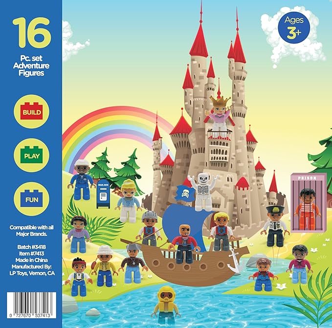 People Figures for Kids - Preschool Toys Building Blocks People Set for Kids - Compatible with Major Brands Building Blocks for Toddlers 1-6 - STEM Building Toys - (16 Toy Figures People)