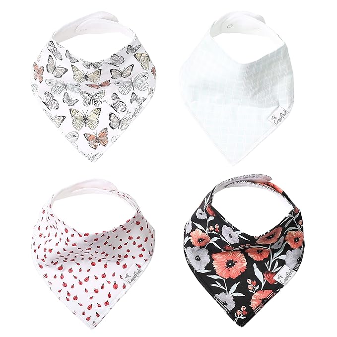 Copper Pearl Baby Bandana Drool Bibs for Drooling and Teething 4 Pack Gift Set “Dot