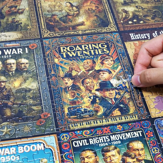 Think2Master History of The United States 1000 Pieces Large Format Jigsaw Puzzle: Kids 12+, Teens, Adults & Families. Great Gift. Presidents, Key Events & ERAS from 1776 to Today. Size: 26.8” X 18.9”
