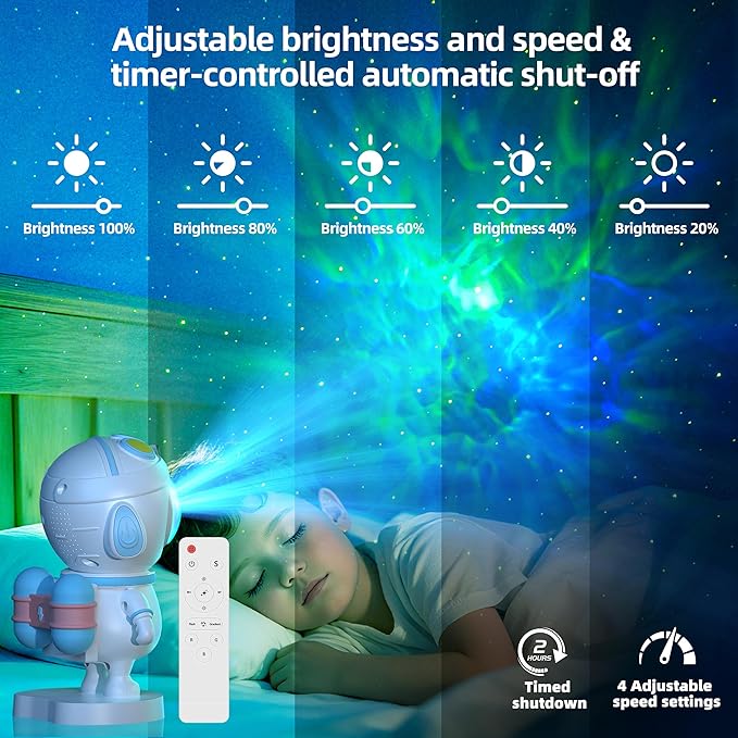 Galaxy Night Light - Astronaut Space Projector, Star Projector,Starry Nebula Ceiling LED Lamp with Timer and Remote, Kids Room Decor Aesthetic, for Birthdays,Christmas