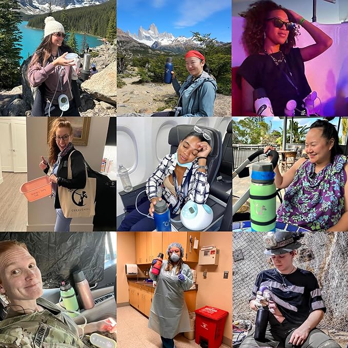 CERES CHILL OG Breastmilk Chiller Bundle with Straw Lid & Infuser – 12–34oz Portable Breast Milk Cooler & 2 Storage Bottles with Universal Pump Adapters – La Vie en Rose Gold - Special Edition