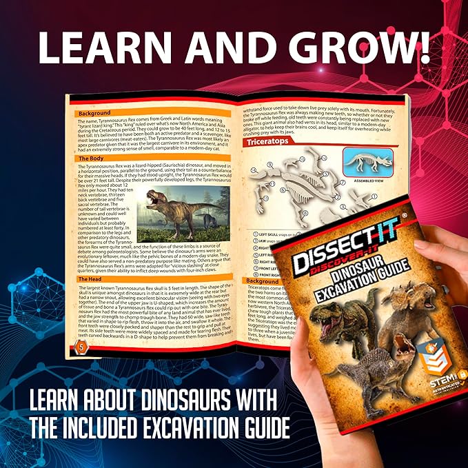 Dissect-It Discover-It Dinosaur Dig Kit, Dissecting Gel Kids Science Kit Project to Learn Anatomy, STEM Toys for Ages 6 and Above