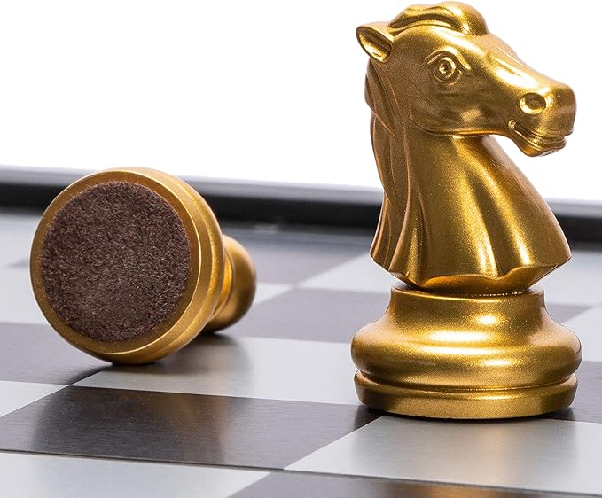 Yellow Mountain Imports Travel Magnetic Chess Set (9.8-Inch) - Folding and Portable Board Game