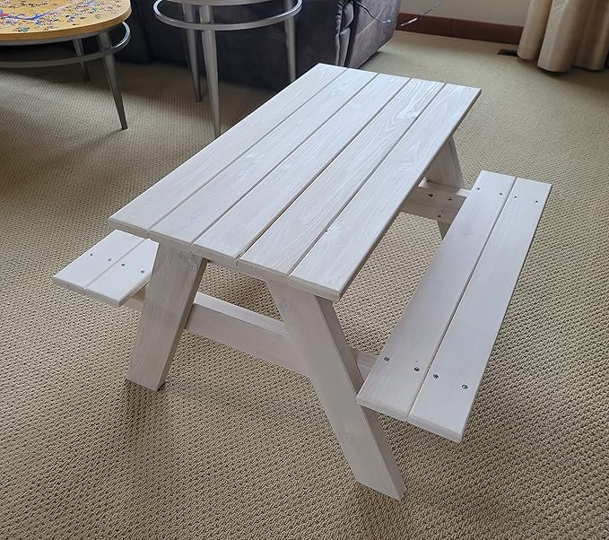 "Generic" Kids Picnic Table Made from Cedar Lumber (White)