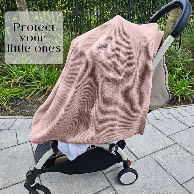Little Rou Peekaboo Nursing Cover Up for Breastfeeding - Breathable Knit - Soft Organic Cotton & Cashmere Breast Feeding Poncho for Women - Privacy Feature - Includes Mesh Laundry Bag (Mauve)