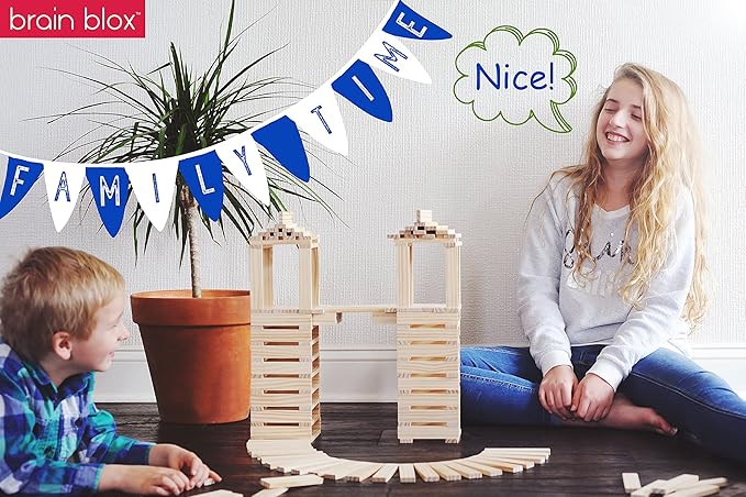 Natural Wooden Blocks for Kids Ages 4-8 - Montessori Blocks for Hands-on Learning - STEM and Architecture for Kids (300 Building Blocks)