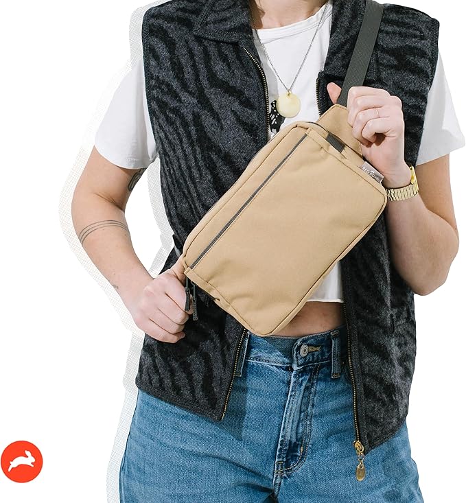 Red Rovr Everyday Joey Belt Bag | Organization & Zipper pockets |Adjustable Strap for All Ages (Toffee)