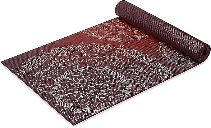 Gaiam Yoga Mat - Premium 6mm Print Extra Thick Non Slip Exercise & Fitness Mat for All Types of Yoga, Pilates & Floor Workouts (68"L x 24"W x 6mm Thick)