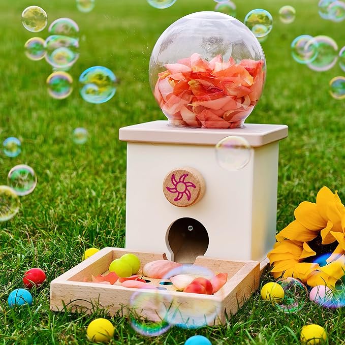 9.6" Wooden Gumball Machine Counting Montessori Toys for 3 4 5 Years Old Boys Girls, Toddler Preschool Learning Activities Toy for Kids Ages 4-8, Birthday Gifts Sensory Toys