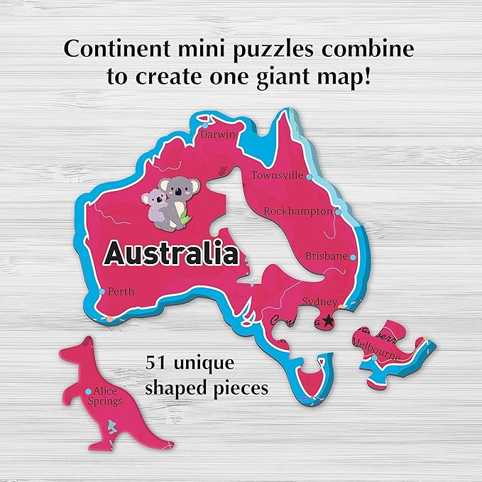 Re-marks Map of The World Deluxe Jigsaw Puzzle with Whimsy Pieces