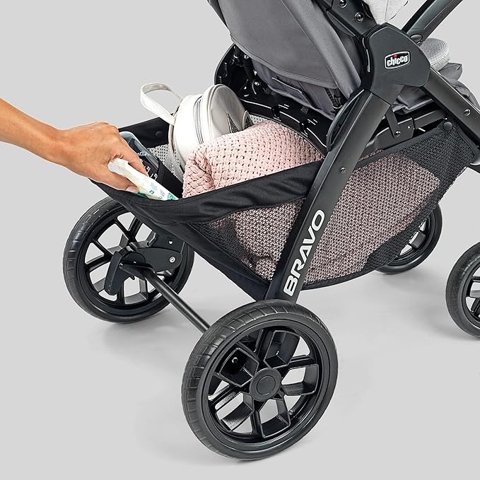 Chicco Bravo LE Trio Travel System, Bravo LE Quick-Fold Stroller with KeyFit 30 Zip Infant Car Seat, Car Seat and Stroller Combo | Harbor/Navy