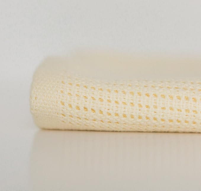 Amazing Baby Cellular Blanket, Premium Cotton, Ultra Soft, Breathable, Cozy Gift for Baby Boys and Girls, Favorite Toddler Blanket, 44 x 44 inches (112 x 112 cm), Soft Yellow