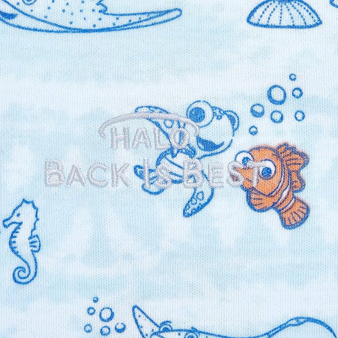HALO Disney Baby Finding Nemo 100% Cotton Sleepsack Swaddle, 3-Way Adjustable Wearable Blanket, TOG 1.5, Nemo Tie Dye, Small, 3-6 Months