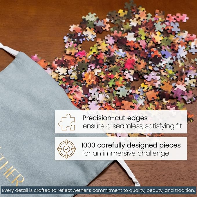 Botanical Reverie Puzzle, Premium 1000 Piece Jigsaw Puzzle for Adults, Glare-Free, Soft-Touch Puzzles, Made in USA, 26.6" x 19.25"