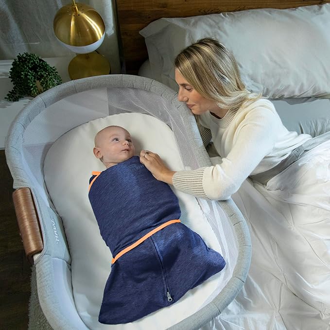 HALO Baby Sleepsack Swaddle Wearable Blanket, 3-Way Adjustable Infant Sleepsack, TOG 1.5, Ideal Temp, Navy/Orange, Small, 3-6 Months, 12-18 Pounds