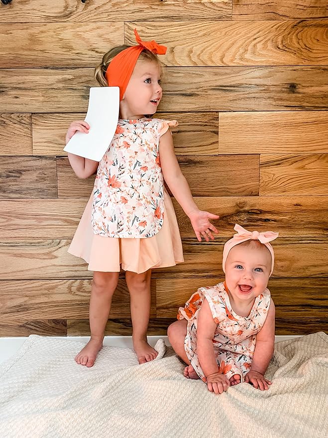 BapronBaby Peachy Dreams Bapron - No Neck Tie Safer Bib for Baby & Toddler - Soft Waterproof Stain Resistant - Machine Washable - Sz Baby/Toddler 6m-3T