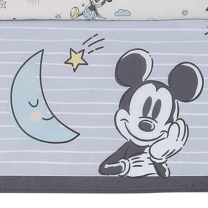 Lambs & Ivy Disney Baby Moonlight Mickey Mouse 3-Piece Nursery Crib Bedding Set