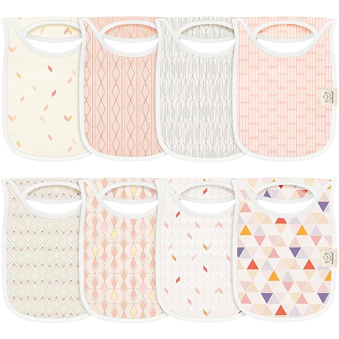 8-Pack Baby Bibs for Boys, Girls - Pullover Bibs for Drooling Teething Baby Girl & Boy Toddler, Newborn, Soft & Absorbent, Cute Colors, Large Torso Coverage Keep Infant Clean & Dry (Prism)