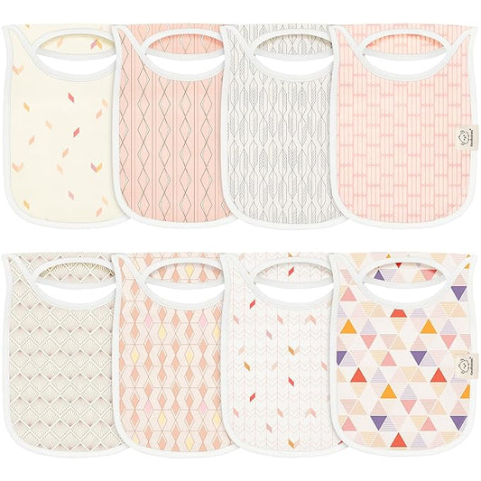 8-Pack Baby Bibs for Boys, Girls - Pullover Bibs for Drooling Teething Baby Girl & Boy Toddler, Newborn, Soft & Absorbent, Cute Colors, Large Torso Coverage Keep Infant Clean & Dry (Prism)