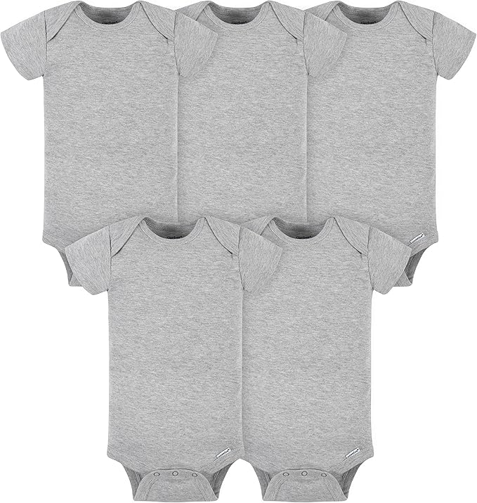 Gerber baby-girls 5-pack Solid Onesies Bodysuits
