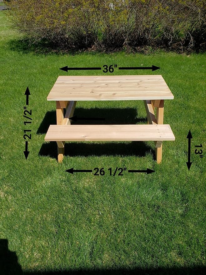 "Generic" Kids Picnic Table Made from Cedar Lumber (White)