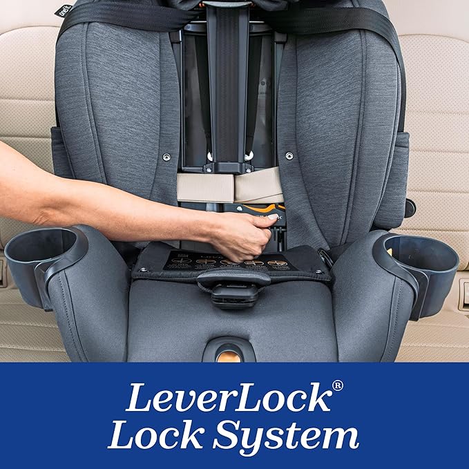 Chicco OneFit LX ClearTex All-in-One Car Seat with LeverLock Installation, Slim Design, Convertible Car Seat, Seat for Infants and Children 5-100 lbs | Lupine/Purple