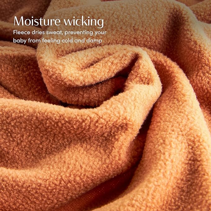 SleepingBaby Zipadee-Zip Transition Swaddle - Cozy Fleece Wearable Blanket with Two-Way Zipper for Baby Sleep - Spice, Medium (6-12 Month)