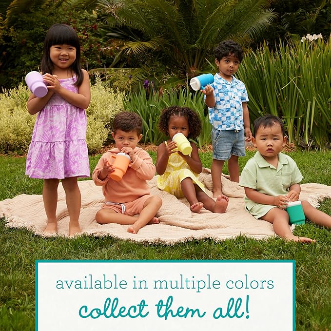 Infantino My 1st Tumbler, Silicone Sippy Cup with Straw & Handle, Spill-Resistant Baby Cup for On-the-Go, BPA-Free Transition Bottle, Alpine