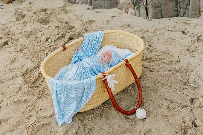 Copper Pearl Baby Swaddle Blanket - Premium Knit Baby Blanket, Large Soft Stretchy Receiving Blankets for Baby Boy and Girl, Swaddles for Newborn, Infant, and Toddler (Surf)