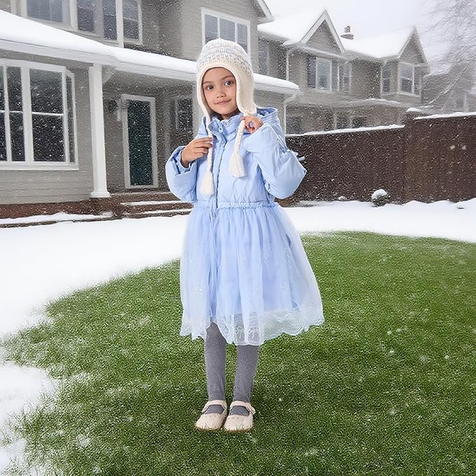 Moon Kitty Girls Knit Hats Winter Fleece Lining Skiing Winter Caps with Warm Ear Flap