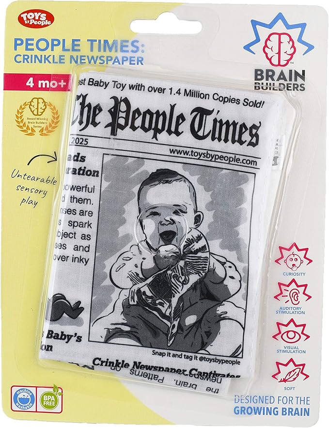 People Brain Builders: Baby Newspaper - Crinkly Baby Toy