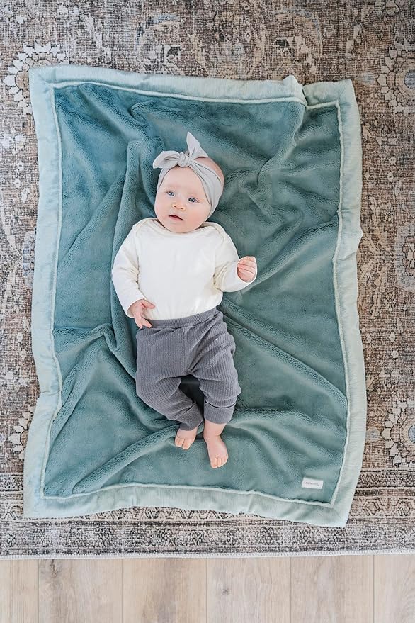 SARANONI Luxury Security Blankets for Babies | Ultra-Soft Lush and Boutique Quality Baby Blanket | Eucalyptus, Mini - 15" x 20"
