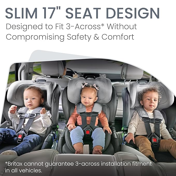 Britax Poplar Convertible Car Seat, 2-in-1 Car Seat with Slim 17-Inch Design, ClickTight Technology, Glacier Graphite
