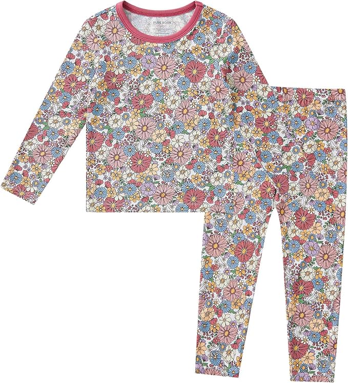 pureborn Baby Toddler Kids Viscose from Bamboo Pajamas Set Pjs 2pcs 18M-8Y